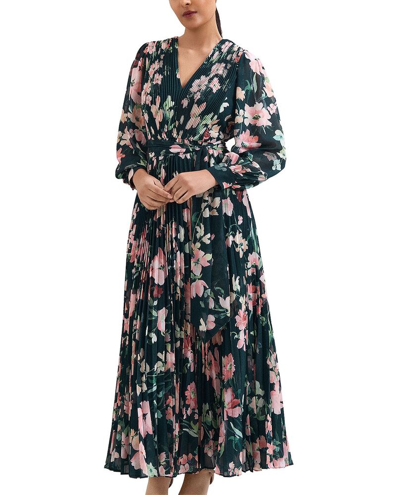 フェイズ・エイト レディース トップス ワンピース フラワー柄 プチ マキシ フラワー Phaseight Petites Rosa Floral Maxi Dress Teal ティール|ReVida 店