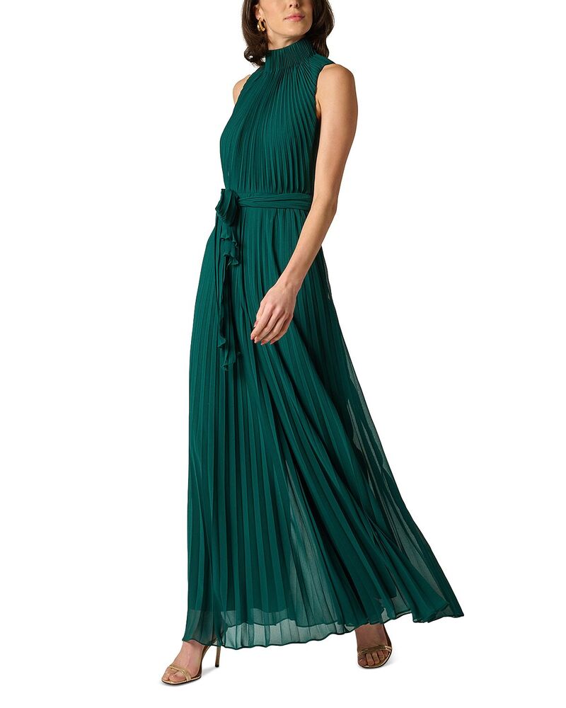 アイダンマットックス レディース トップス 飛び降りる背広 ジョーゼット 筋目 Aidan Mattox Pleated Georgette Jumpsuit Dark Ivy