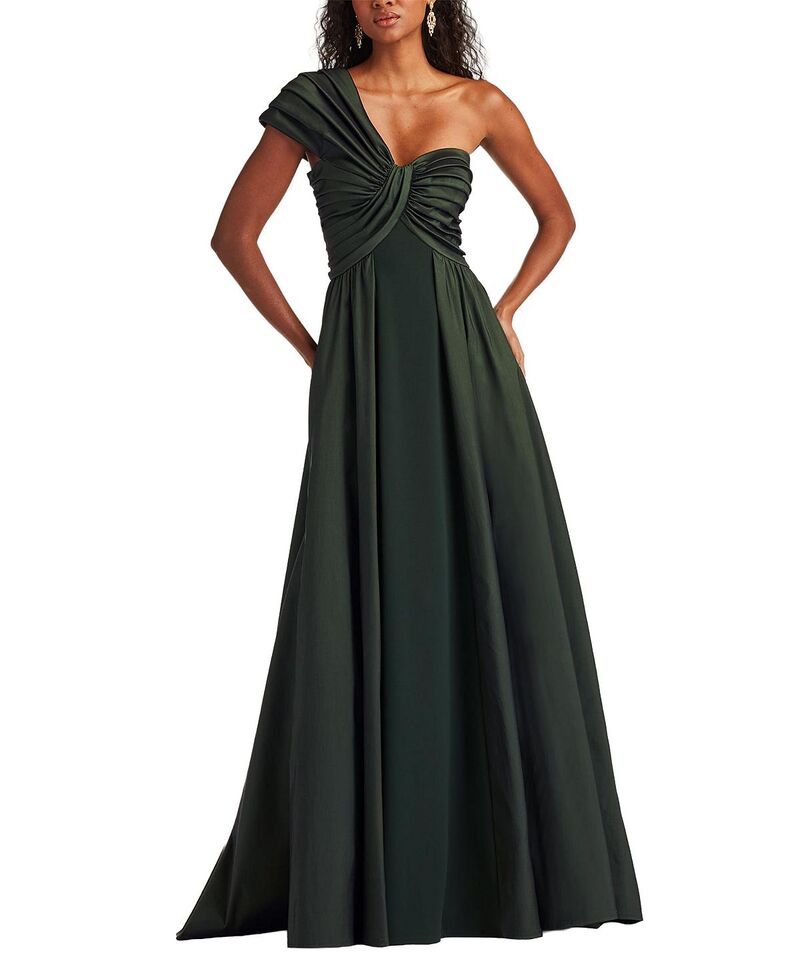 タダシショージ レディース トップス ワンピース ワンショルダー Tadashi Shoji Savar One-Shoulder Gown Dark Forest フォレスト