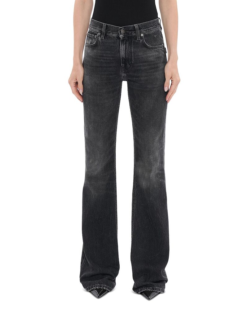 ハイクール レディース ボトムス デニムパンツ フレア ジーンズ HAIKURE Flora Mid Rise Flare Leg Jeans in Authentic Black Wash Authentic Black ブラック｜ReVida 店