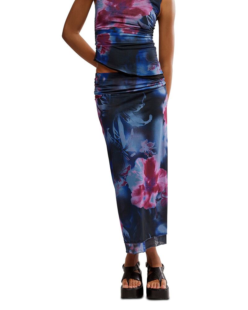 フリーピープル レディース ボトムスカート メッシュ マキシ Free People Sunset Mesh Maxi Skirt Night Combo