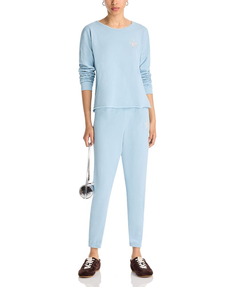 アクア レディース ボトムス カジュアルパンツ スウェットパンツ AQUA Tessa Pullover & Avery Crop Sweatpants - Exclusive Stormy Blue ブルー