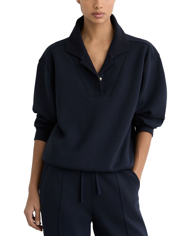 レイス レディース アウター パーカー・スウェット プルオーバー REISS Bella Sweatshirt Navy 米国海軍