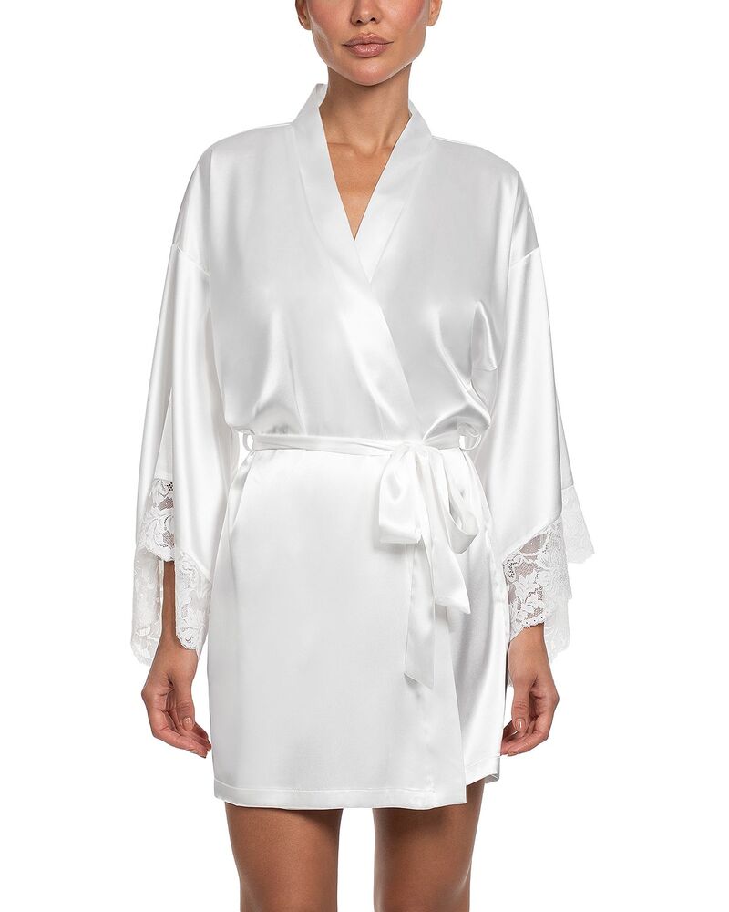 インブルーム レディース アンダーウェア ナイトウェア レーストリム サテン レース In Bloom by Jonquilace Trim Satin Wrap Robe Ivory アイボリー 13,490円