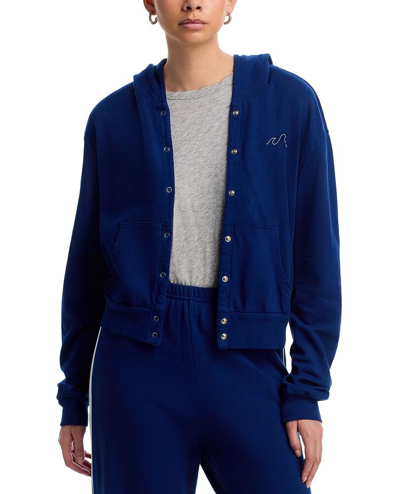 アクア レディース アウター パーカー・スウェット AQUA Sadie Wave Snap Front Hoodie - Exclusive Tide アクア|ReVida 店