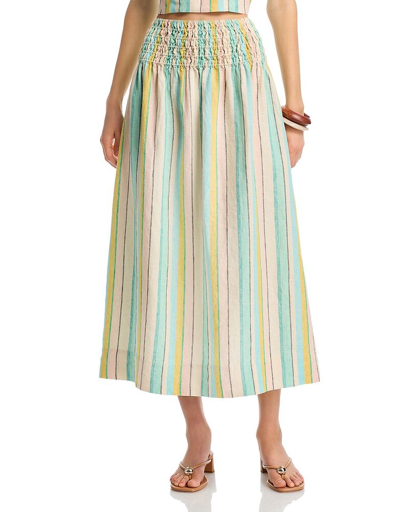レイルズ レディース ボトムスカート シャーリング Rails Alessa Smocked Skirt - Exclusive Pier Stripe ストライプ｜ReVida 店 29,100円