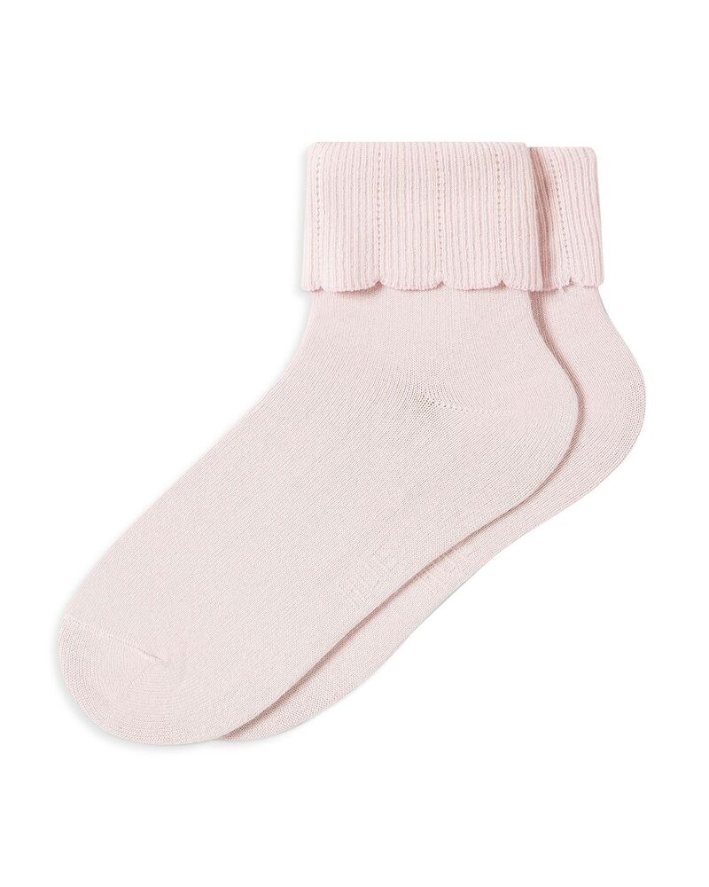 ヒュー レディース アンダーウェア 靴下 アンクル HUE Tulip Border Anklet Socks Parfait Pink ピンク