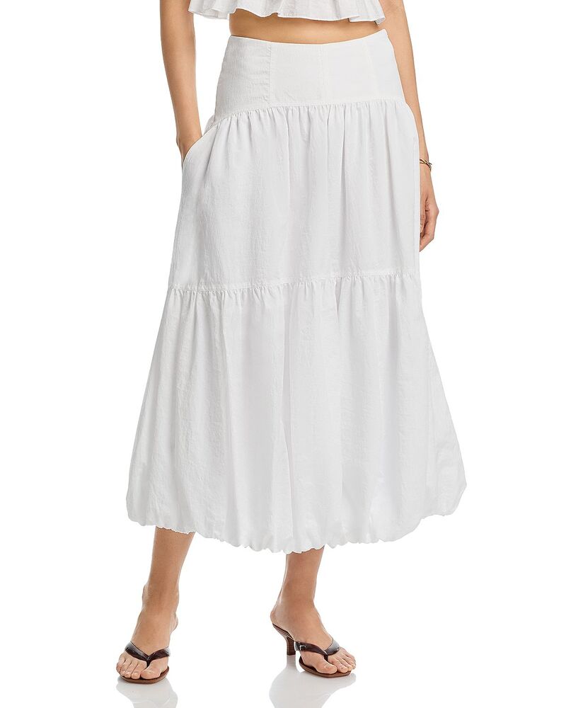 サンク セプト レディース ボトムスカート ティアード Cinq Sept Blythe Tiered Skirt White ホワイト