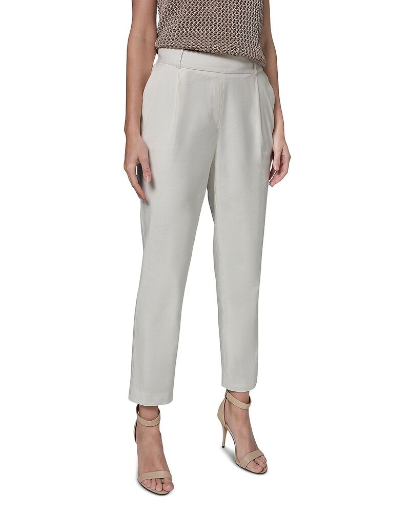 ダナ キャラン ニューヨーク レディース ボトムス カジュアルパンツ プリーツ Donna Karanew York Pleated Straight Pants Cream クリーム|ReVida 店