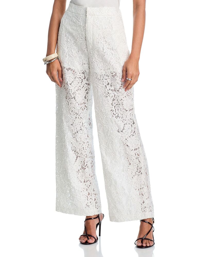 アクア レディース ボトムス カジュアルパンツ ワイドレッグ レース AQUA Lace Wide Leg Pants - Exclusive Ivory アイボリー|ReVida 店