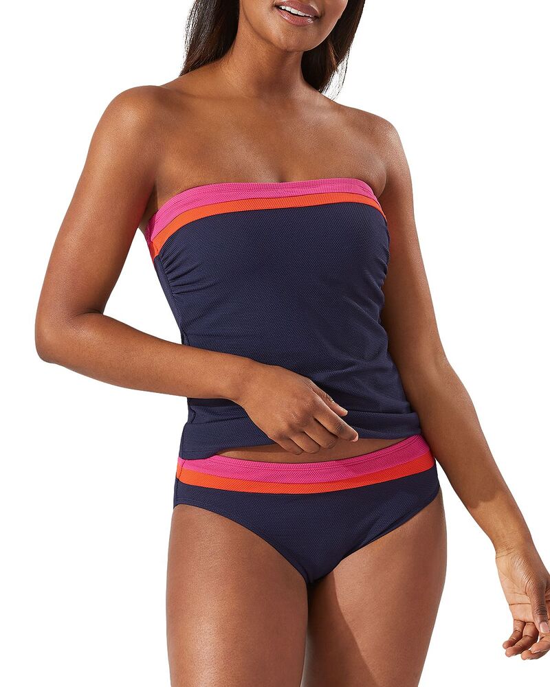 トッミーバハマ レディース 水着 トップのみ Tommy Bahama Island Cays Color Block Bandeau Tankini Top & Hipster Bikini Bottom Passion Pink ピンク