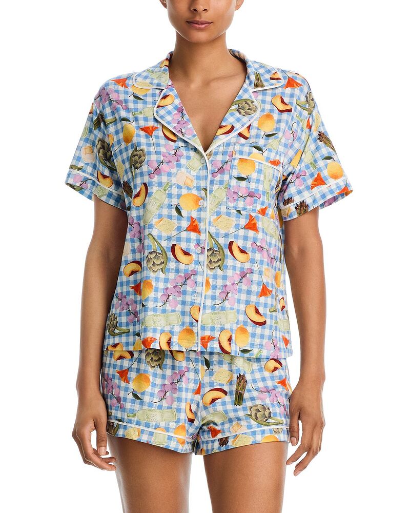 アクア レディース アウター パーカー・スウェット 遊撃手ズボン下 AQUA Notched Top \u0026 Shorts Pajama Set - Exclusive Ginghamulti マルチ色つや