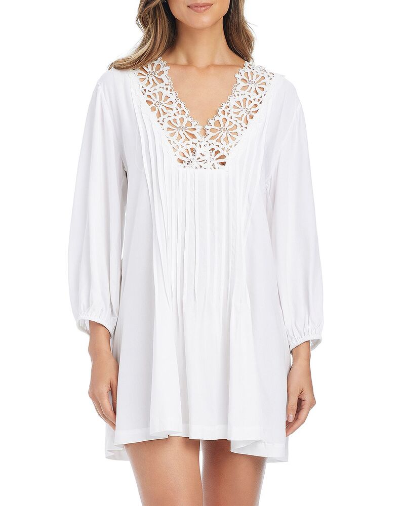 ブルーロッドビーティ レディース トップス ワンピース プリーツ Bleu Rod Beattie Pleated Cover Up Dress White ホワイト