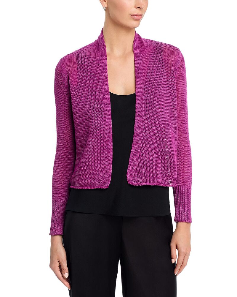 エイリーンフィッシャー レディース アウター カーディガン セーター クロップド Eileen Fisher Open Front Cropped Cardigan Sweater Grape グレープ