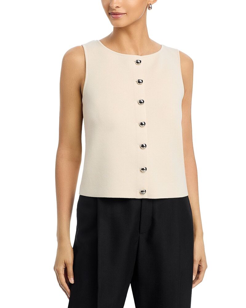ラファイエットワンフォーエイト レディース アウター 編み物・スウェーター より良い Lafayette 148 New York Button Front Sweater Vest Ecru エクリュ