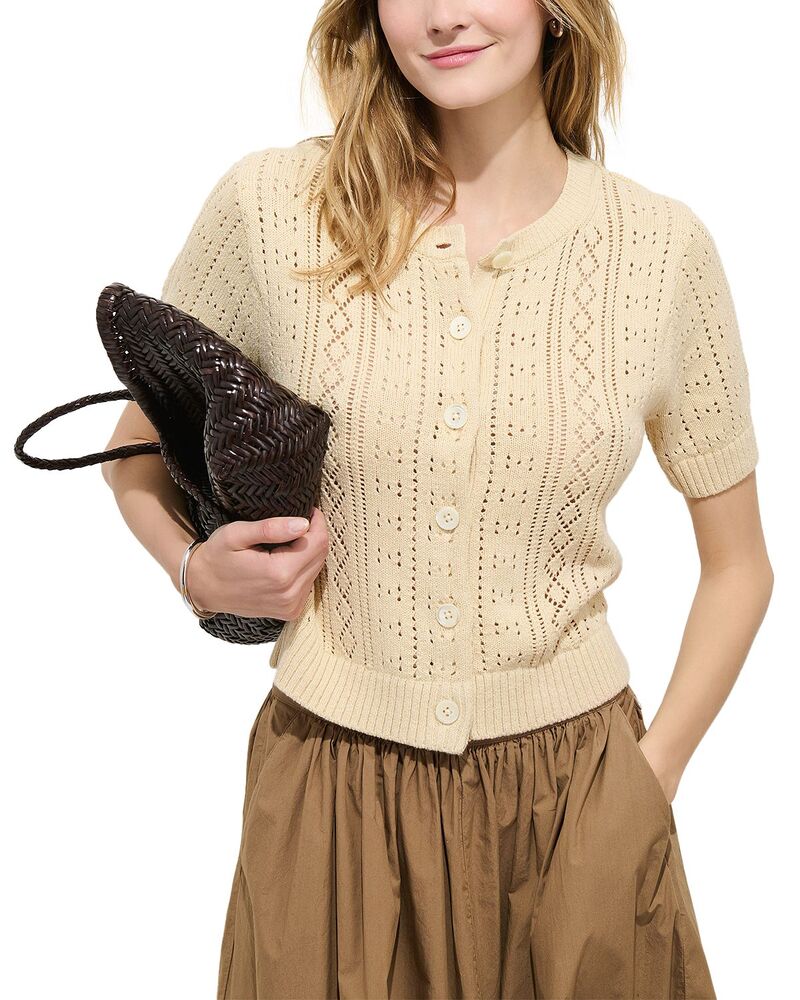 アレックスミル レディース アウター カーディガン Alex Mill Elle Pointelle Cardigan Cream クリーム