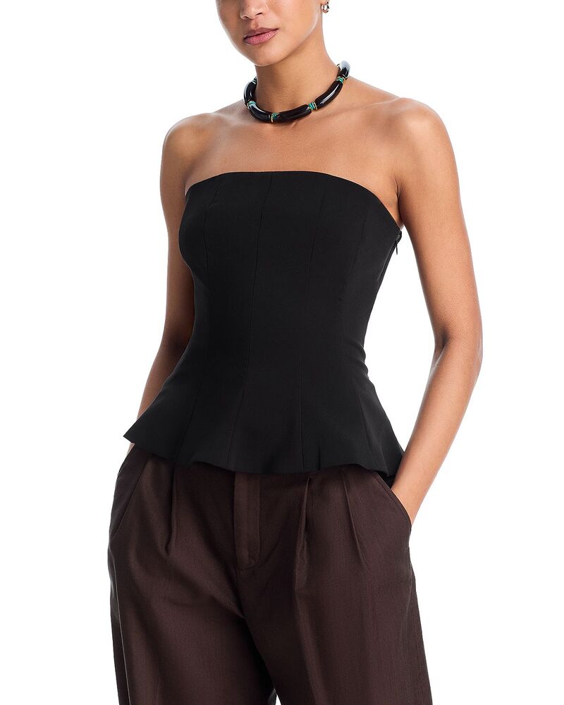 アクア レディース トップス シャツ ストラップレス AQUA Panel Strapless Top - Exclusive Black ブラック