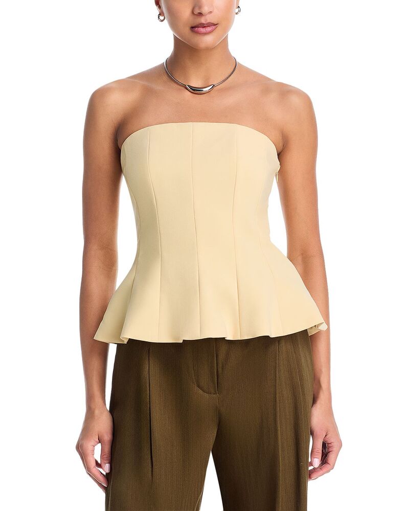 アクア レディース トップス シャツ ストラップレス AQUA Panel Strapless Top - Exclusive Butter Yellow イエロー|ReVida 店