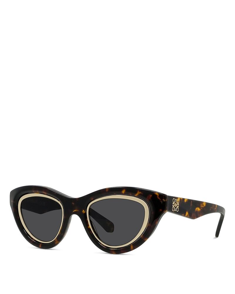ロエベ レディース 付属物 サングラス・アイウェア Loewe Cat Eye Sunglasses 53粍 Shiny dark havana solid smoke 人煙