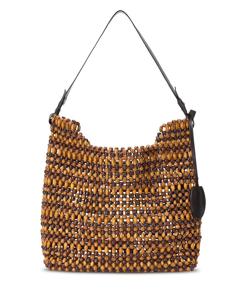 スタウド レディース バッグ STAUDrift Wood Bead Shoulder Bag Multi Wood マルチカラー