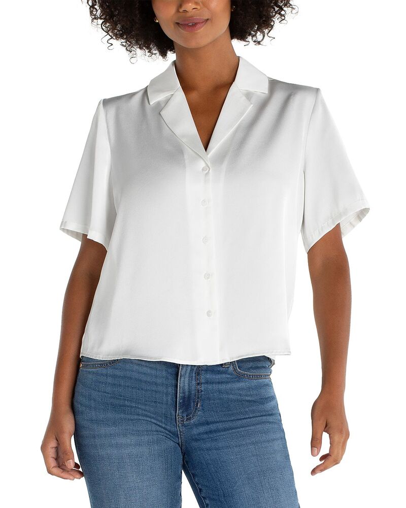 リヴァプール ロサンゼルス レディース トップス シャツ ブラウス Liverpoolos Angeles Camp Collar Blouse Whipped Cream クリーム
