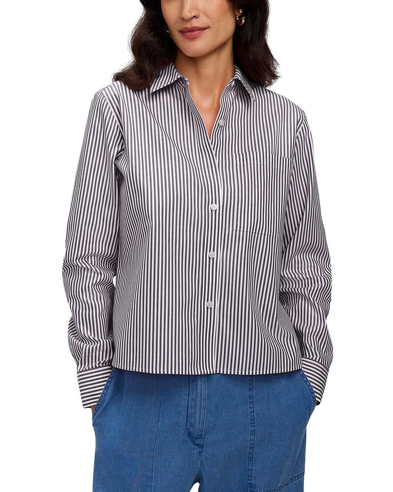 フォックスクラフト レディース トップス シャツ Foxcroft Jodie Stripe Shirt Black/ White ホワイト 26,100円