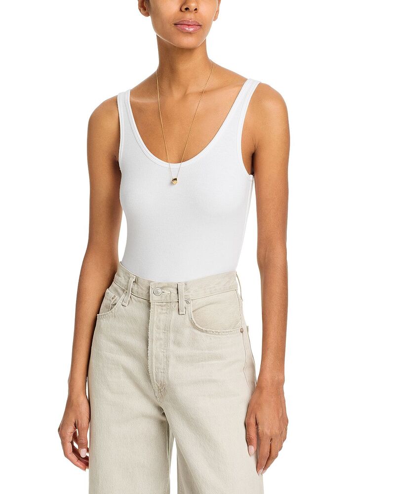 アンソニー・トーマス・メリロー レディース トップス タンクトップ ボディースーツ ATM Rib Tank Bodysuit White ホワイト