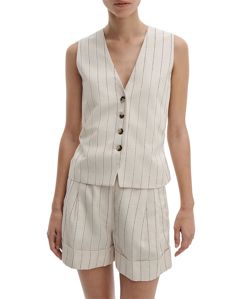 ラグアンドボーン レディース アウター ベスト rag & bone Paulette Stripe Vest White Stripe ホワイト
