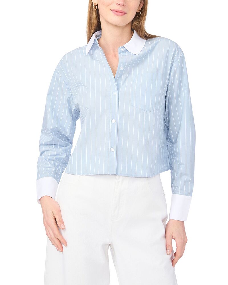 ワンステイト レディース トップス シャツ 1.STATE Collared Long Sleeve Top Blue Denim デニム