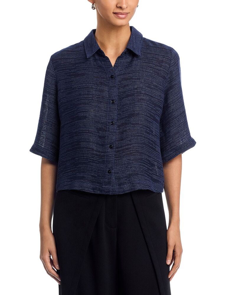 エイリーンフィッシャー レディース トップス シャツ Eileen Fisher Classicollar Elbow Sleeve Shirt Ink｜ReVida 店 40,170円
