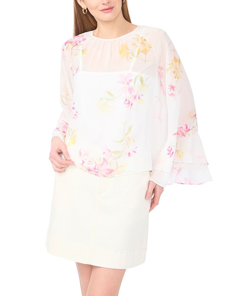 ヴィンスカムート レディース トップス シャツ フリル ブラウス VINCE CAMUTO Double Ruffle Sleeve Blouse Lemon Cream クリーム｜ReVida 店 11,294円