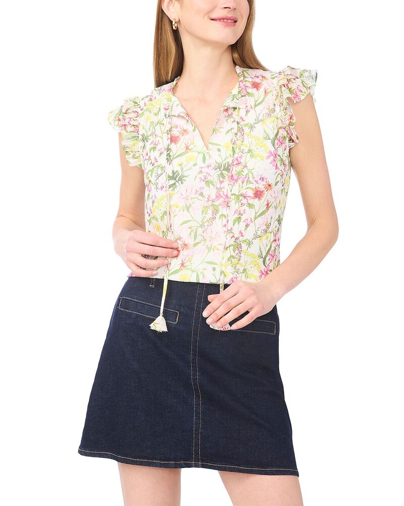 ヴィンスカムート レディース トップス シャツ ブラウス VINCE CAMUTO Split Neck Flutter Sleeve Blouse Raspberry Sorbet