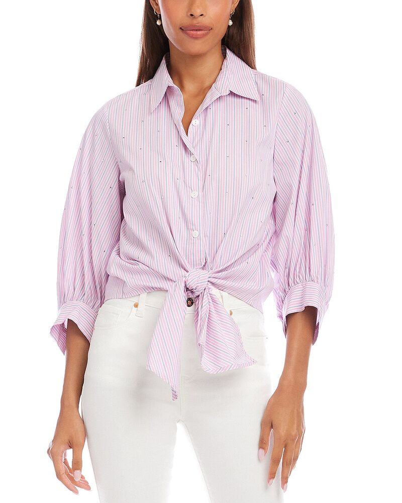 カレンケーン レディース トップス シャツ Karen Kane Blouson Sleevembellished Tie Frontopink ピンク