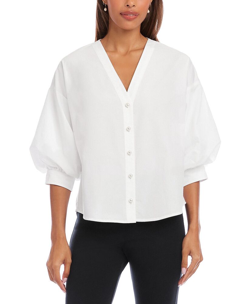 カレンケーン レディース トップス シャツ Karen Kane Lantern Sleeve Top Off White オフホワイト|ReVida 店