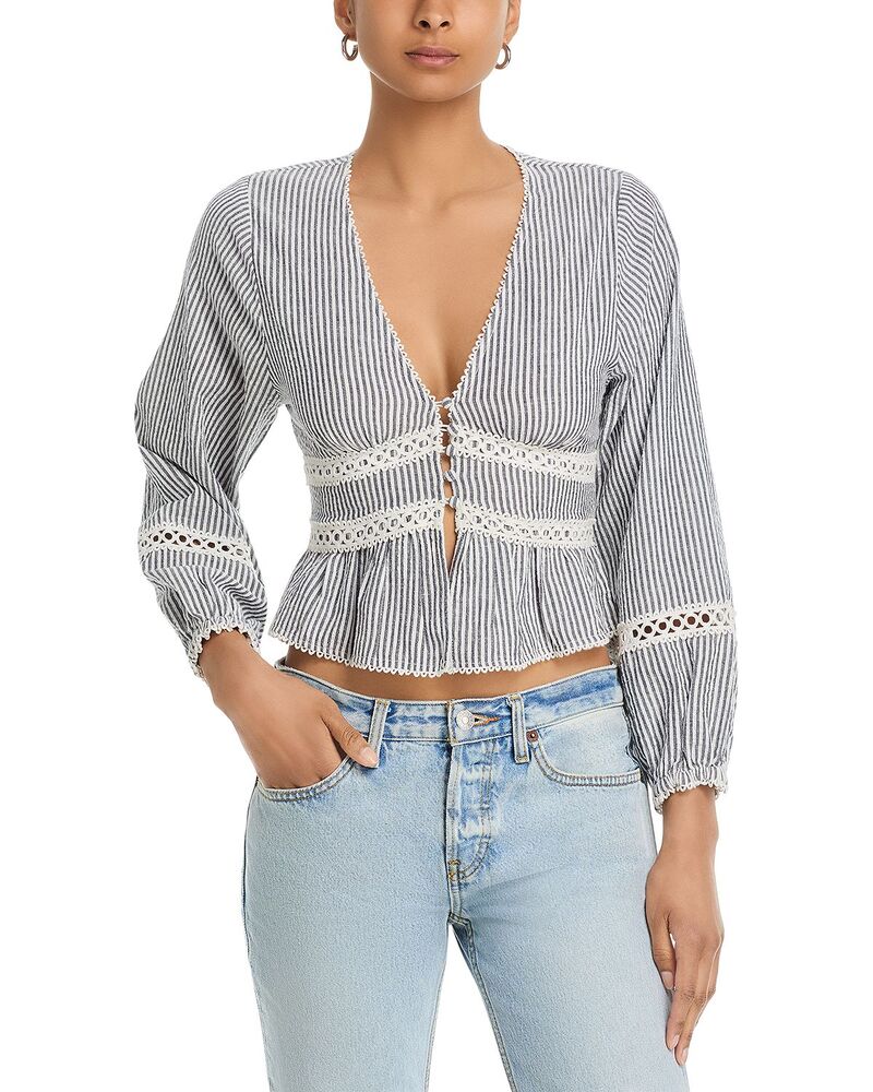 ヴィンテージハバナ レディース トップス シャツ ブラウス Vintage Havana Stripe Long Sleeve Blouse Shadow ストライプ