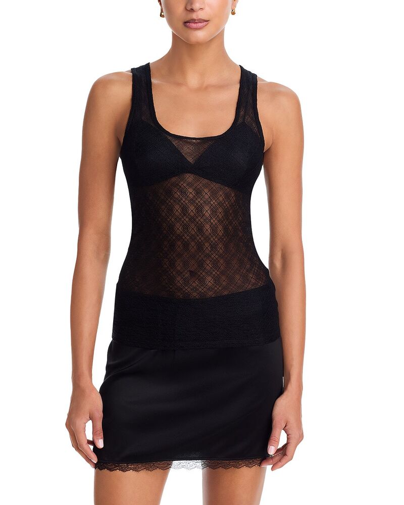 アクア レディース トップス タンクトップ ニット AQUA Textured Knitank - Exclusive Black ブラック