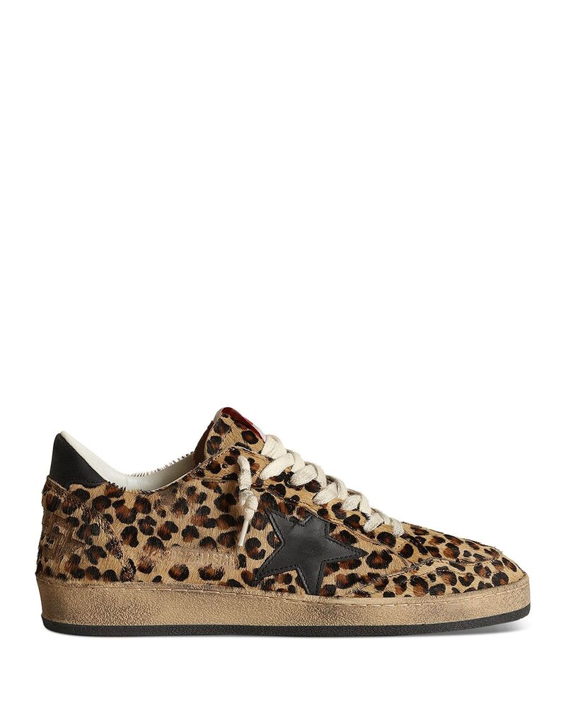ゴールデングース レディース シューズ スニーカー Golden Goose Women Ballstar Calf Hair Sneakers Beige Brown Leopard/Black ブラック