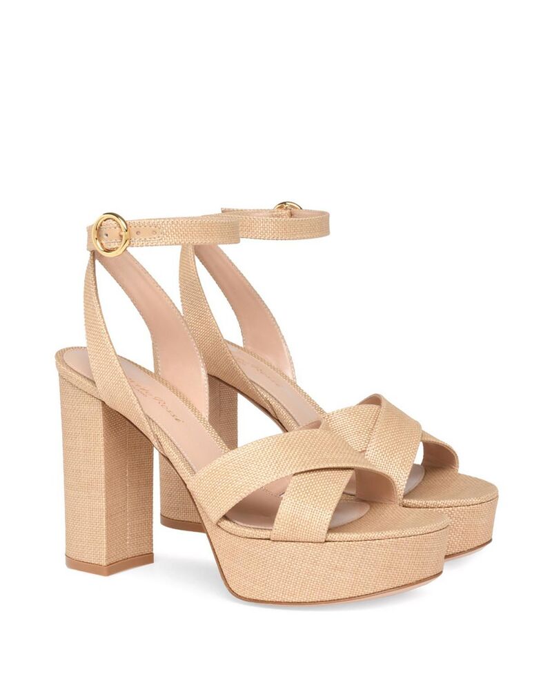 ジャンヴィト ロッシ レディース シューズ サンダル Gianvito Rossi Women'sabrina Sandals Light brown fabric ブラウン｜ReVida 店