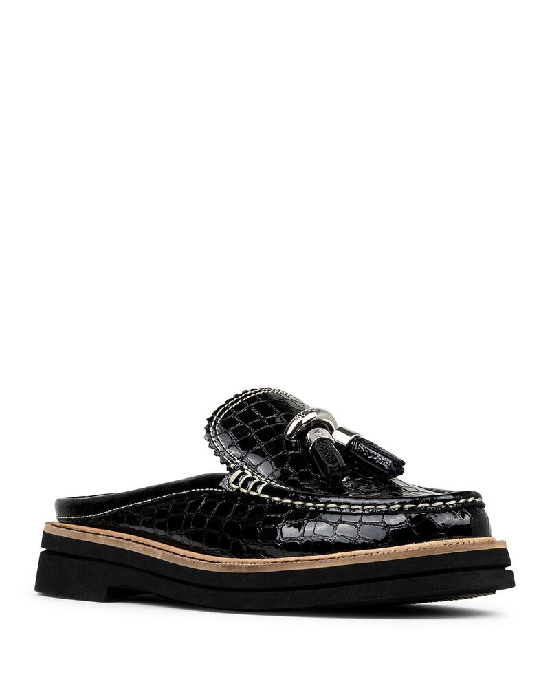 ドナルドプリネール レディース シューズ スリッポン・ローファー Donald Pliner Women's Lyndal Tassel Mule Loafers Black Patent ブラック｜ReVida 店