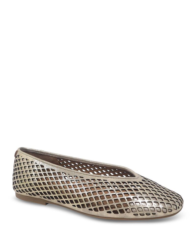 ケネスコール レディース シューズ パンプス なめし革 Gentle Souls by Kenneth Cole Women\u0027s Willow Perforated Leather Ballet Flats Graveleather