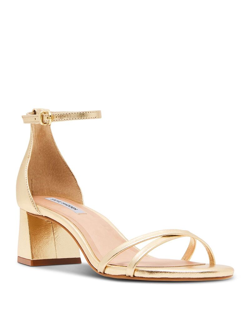 スティーブ マデン レディース シューズ サンダル STEVE MADDEN Women's Rae Sandals Gold Leather ゴールド