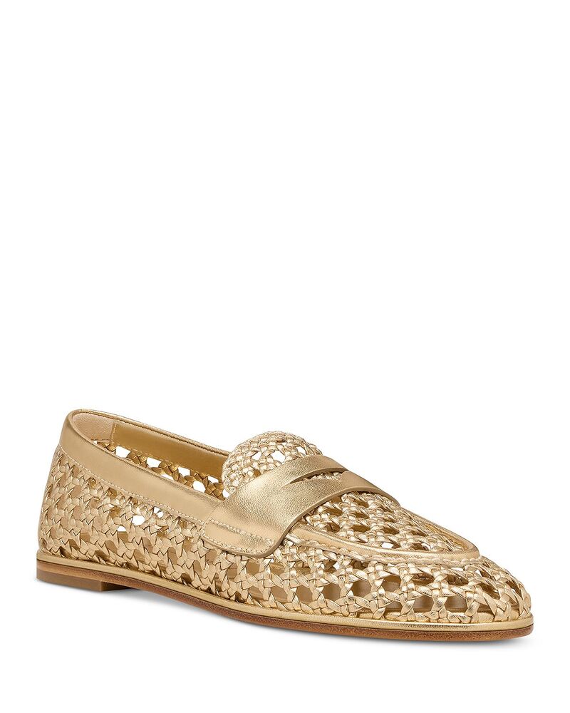 スチュアート ワイツマン レディース シューズ スリッポン・ローファー Stuart Weitzman Women\u0027spencer Woven Loafers Golden