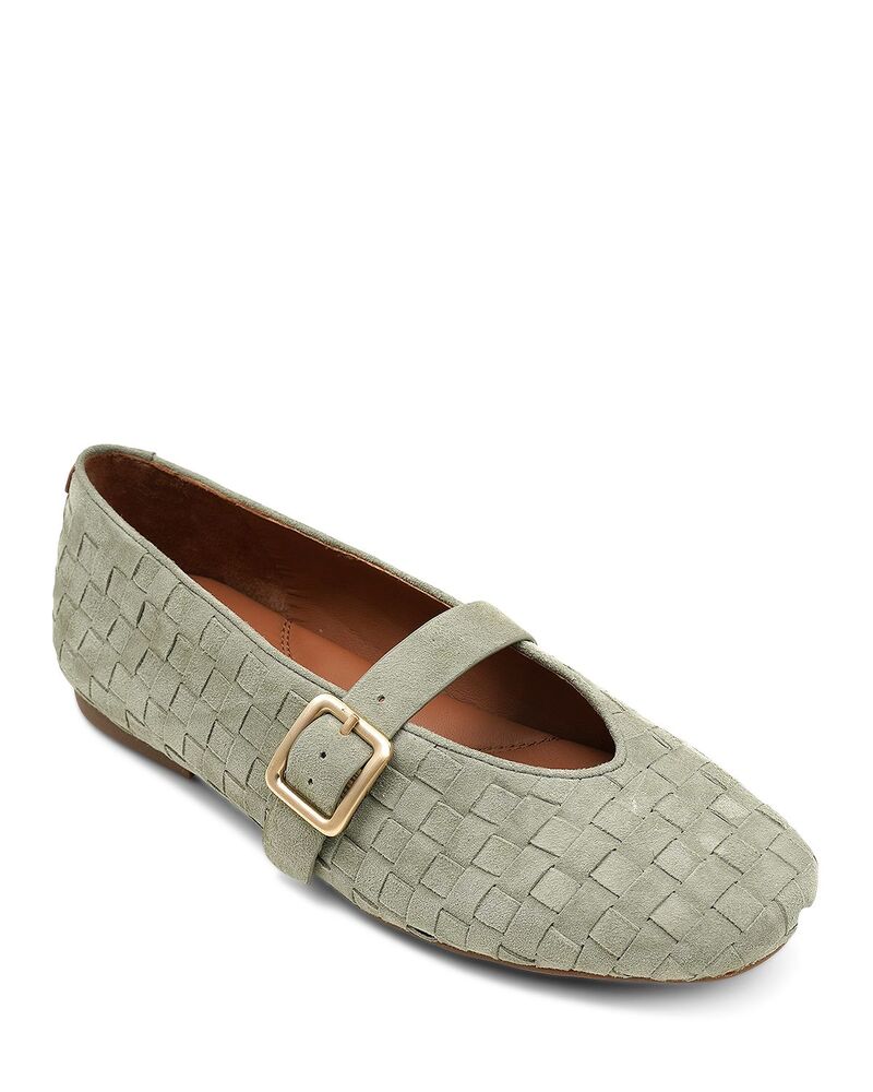 ケネスコール レディース シューズ パンプス Gentle Souls by Kenneth Cole Women\u0027s Winifred Mary Jane Ballerina Flatsilver Sage Suede サルヴィア