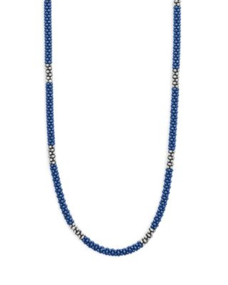 ラゴス レディース アクセサリー ネックレス・チョーカー・ペンダントトップ レース LAGOSterling Silver Ultramarine Ceramic Bead Collar Necklaces One-Size シルバー