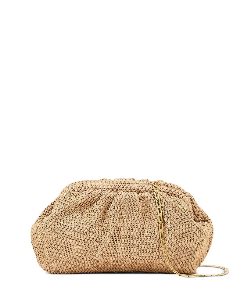レイス レディース バッグ ギャザー REISS Georgia Woven Ruched Clutch Natural