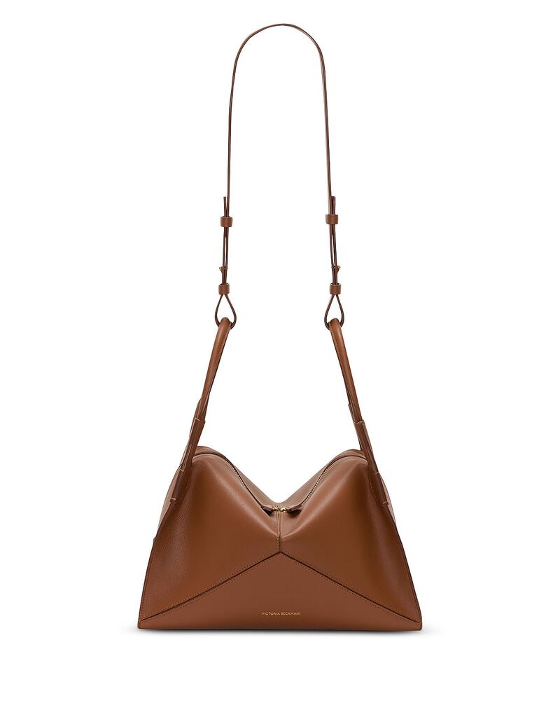 ヴィクトリア ベッカム レディース バッグ レザー Victoria Beckham Victoria Pli Medium Leather Top Handle Bag Dark Tan タン