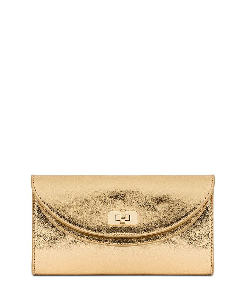 サンドロ レディース バッグ トール レザー Sandro Mambo Metallic Gold Leather Clutch Gold ゴールド