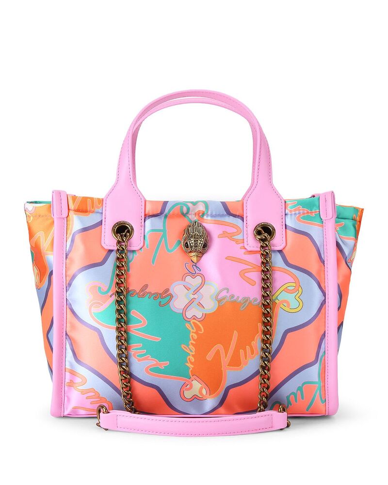 カートジェイガーロンドン レディース バッグ プリント ロゴ KURT GEIGER LONDON Hoxton Logo Print Shopper Tote Open Pink ピンク