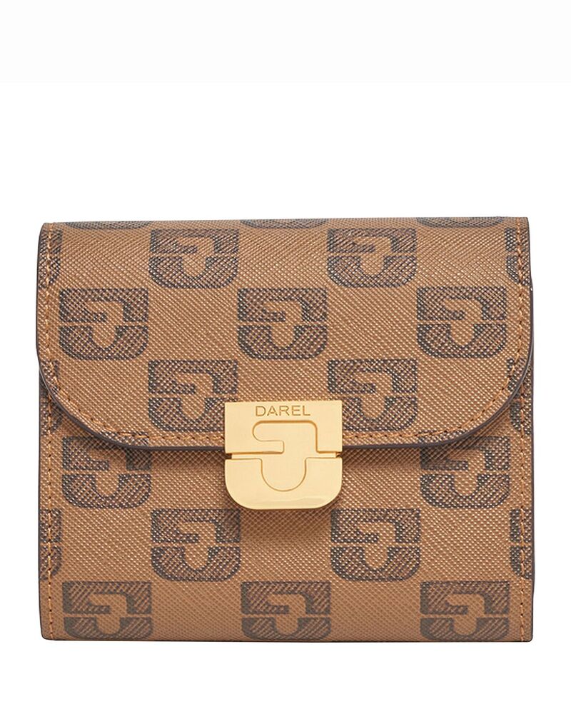 ジェラルド・ダレル レディース 付属品 紙入れ 刷り上げる ミニ なめし革 ロゴタイプ Gerardarel Mini Logo Print Leather Wallet Camel 駱駝