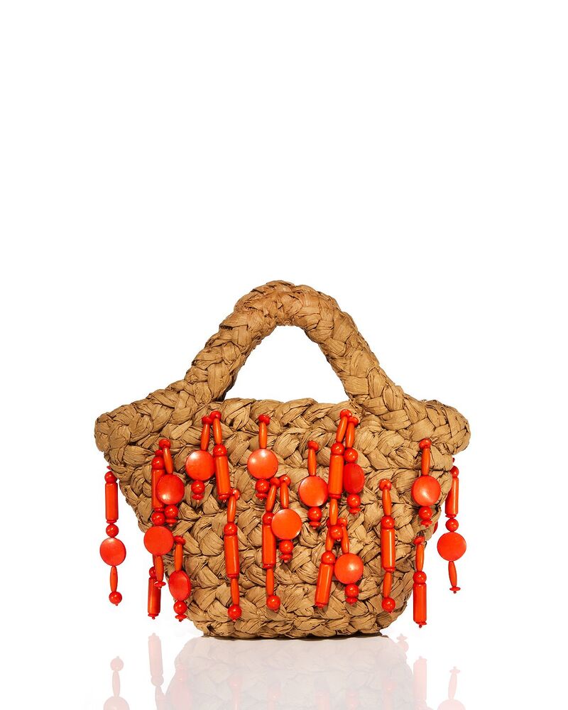 サイモンミラー レディース バッグ ミニ SIMON MILLER Shelly Mini Beaded Tote Orange オレンジ